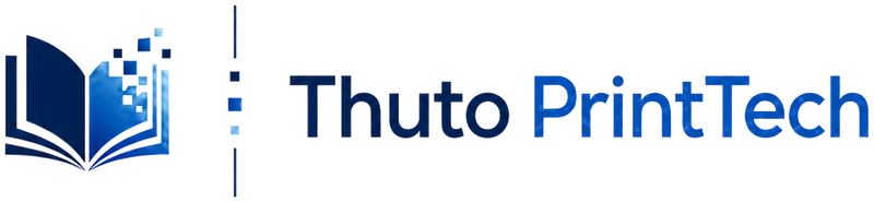 Thuto PrintTech logo — open-book digital icon with the Thuto PrintTech wordmark